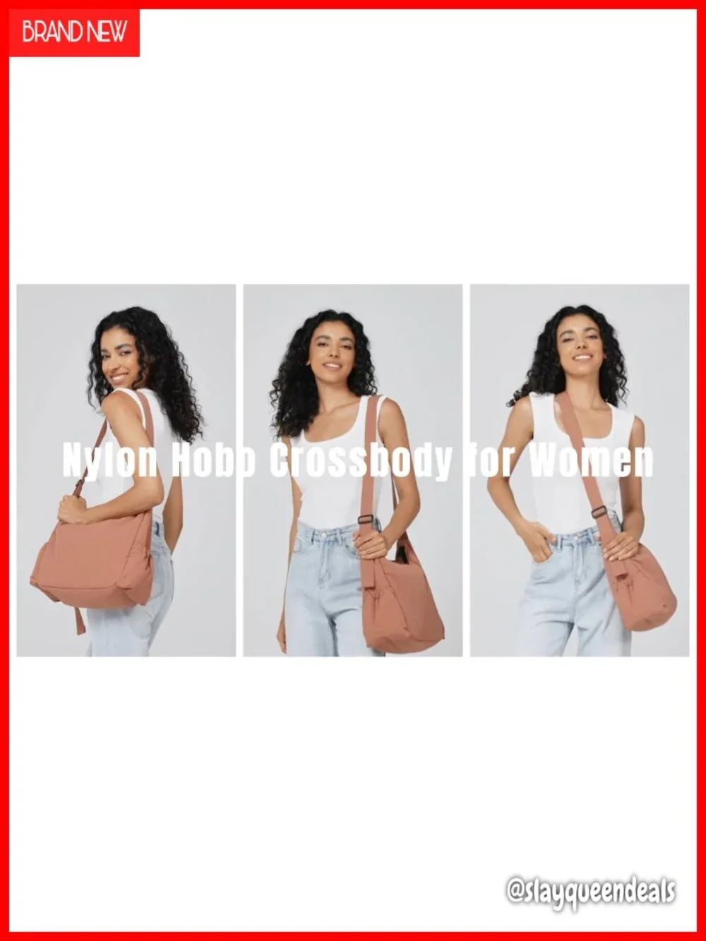 Nylon Hobo Crossbody Bag Lightweight Large Travel Handbag